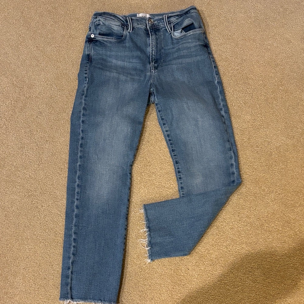 Frame Denim Blue Straight Leg Jeans